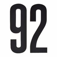 Hobby cijfers stickers - cijfer 92 - zwart - 10 cm - Huisvuil container - brievenbus