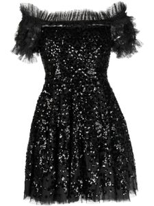 Needle & Thread robe courte Wreath à sequins - Noir