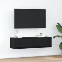 TV-kast met lade Zwart eiken 100 x 31 x 25,5 cm Bewerkt hout