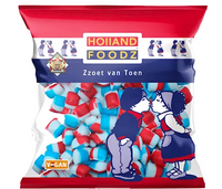 Holland Foodz Holland Foodz - Rood Witte Blauwe Stokjes 500 Gram