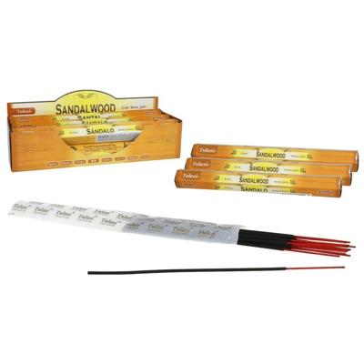 Wierook sticks in huisgeur Sandelhout - 60x sticks van 22 cm - Ontspannend - 24 grams