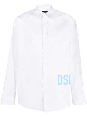 DSQUARED2 chemise en coton à logo imprimé - Blanc