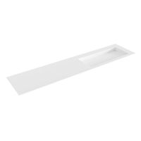 Mondiaz AVON Inbouw wastafel - 200cm - wasbak rechts - Solid Surface Talc XM63325Talc - thumbnail