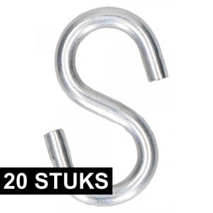 20x S-haken/ophanghaken van ijzer