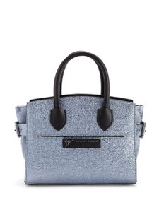 Giuseppe Zanotti sac cabas en cuir à design métallisé - Bleu