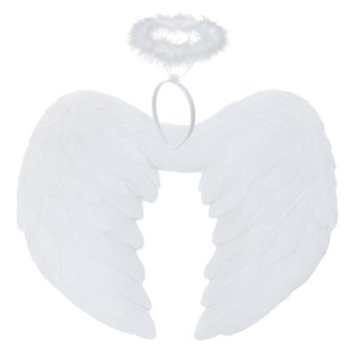 Ruhhy verkleedaccessoires Engel - wit - vleugels - 45 x 35 cm - diadeem
