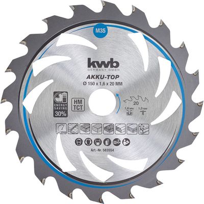 KWB Dun Zagend Cirkelzaagblad, met hardmetaal versterkt 150mm