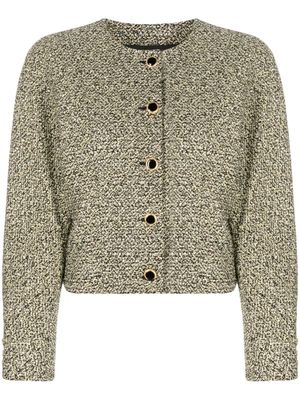 Alessandra Rich veste en tweed à sequins - Jaune