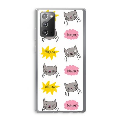 Meow: Samsung Galaxy Note 20 / Note 20 5G Transparant Hoesje