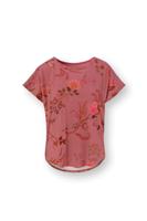 Pip Studio Tatum Top Korte Mouw Bodhi Flower Donkerroze M