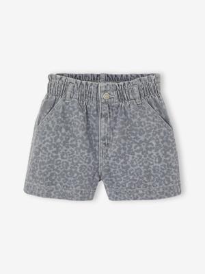 Denim short voor meisjes met motieven grijs