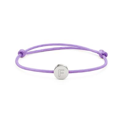 Kindercollectie armband initiaal rondje - Stainless steel - Zilver