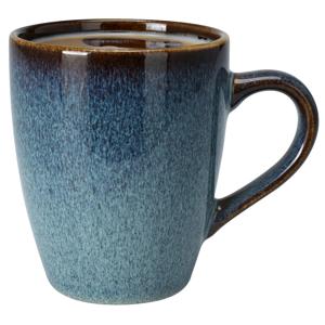 Koffiemokken Pompei - 1x stuks - Keramiek - blauw - 350 ml - 9 x 11 cm - old stone look