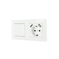 Oslo schakelaar en stopcontact met 2x USB combinatie compleet Oslo schakelaar en stopcontact met 2x USB combinatie compleet