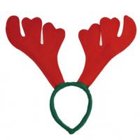 Rendier diadeem - rood/groen - vilt - haarband - verkleedaccessoire