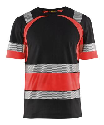Blåkläder T-Shirt High-Vis 34211030 | Zwart/High-Vis Rood | Maat 4XL - 7330509620205