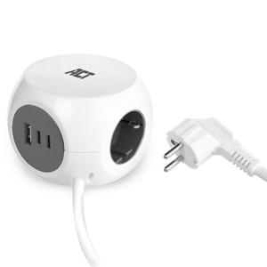ACT power strip cube with 3 sockets (type f), 30w pd