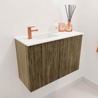 Toiletmeubel Mondiaz Joya | 60 cm | Meubelkleur Dusk | Faye wastafel Talc Links | 1 kraangat Toiletmeubel Mondiaz Joya | 60 cm | Meubelkleur Dusk | Faye wastafel Talc Links | 1 kraangat