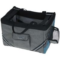 KERBL Borsa da bicicletta per cani o gatti - Vacation - Grigio/blu - 38x29x25 cm