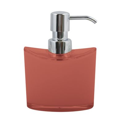 Zeeppompje/zeepdispenser Aveiro - PS kunststof - terracotta/zilver - 11 x 14 cm - 260 ml Zeeppompje/zeepdispenser Aveiro - PS kunststof - terracotta/zilver - 11 x 14 cm - 260 ml