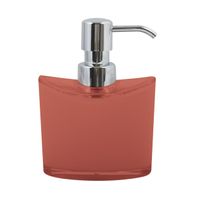 Zeeppompje/zeepdispenser Aveiro - PS kunststof - terracotta/zilver - 11 x 14 cm - 260 ml