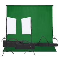 Fotostudioset met verlichtingsset en achtergrond