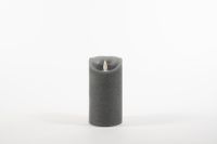 Rustic Wax Candle Moving Flame 7,5X15Cm Grey 3 X Aaa - Anna's Collection