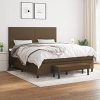 Boxspring met matras stof donkerbruin 180x200 cm