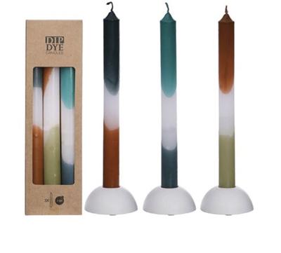 Dip Dye Candles Set 3 st. Petrol/Olive - Buitengewoon de boet