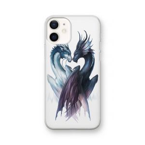 Yin Yang Dragons: iPhone 12 Transparant Hoesje