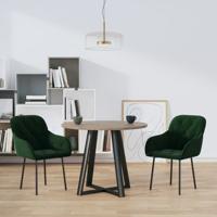 Eetkamerstoelen 2 st fluweel donkergroen