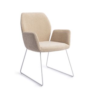 Jesper Home Eetkamerstoel 'Misaki' Slide White, kleur Funky Fudge