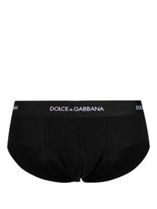 Dolce & Gabbana slip à taille logo - Noir