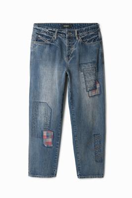 Patchwork denim broek - BLUE - 30
