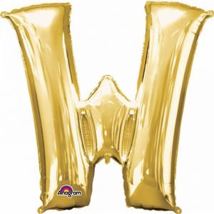 Mega grote gouden ballon letter W   -