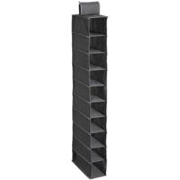 Kast organizer - hangend - 10 vakken - 30 x 15 x 120 cm - grijs - kleding opbergen