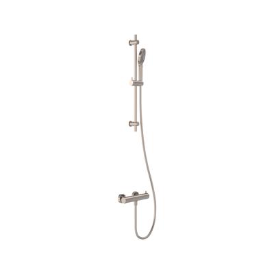 Doucheset MAY Opbouw met Thermostaat, Incl. Glijstang, Doucheslang 150 cm & 3-Standen Handdouche Geborsteld Nickel PVD