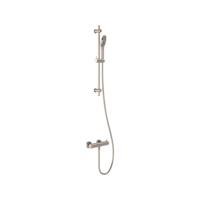 Doucheset MAY Opbouw met Thermostaat, Incl. Glijstang, Doucheslang 150 cm & 3-Standen Handdouche Geborsteld Nickel PVD