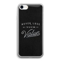 Never lose your value: iPhone SE 2020 Transparant Hoesje