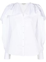 Alexander McQueen chemise en coton à volants - Blanc