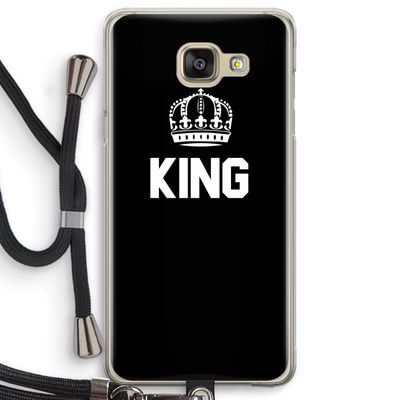 King zwart: Samsung Galaxy A5 (2016) Transparant Hoesje met koord