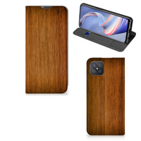 OPPO Reno4 Z 5G Book Wallet Case Donker Hout - thumbnail