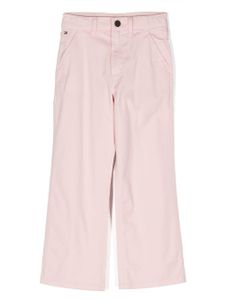 Tommy Hilfiger Junior pantalon droit à broderies - Rose