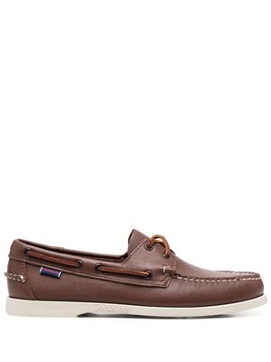 Sebago chaussures bateau à détail de laçage - Marron