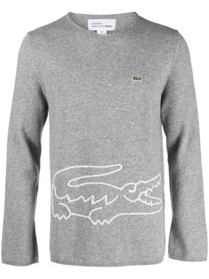 Comme Des Garçons Shirt pull en laine à patch logo - Gris