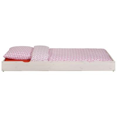 Leen Bakker - Bedlade Ties - Whitewash - Grenenhout - Wit - 194x17x94 Cm