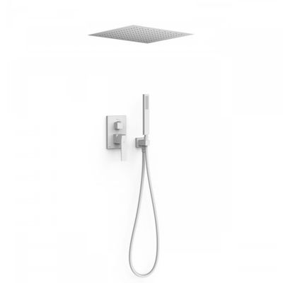 Regendoucheset Inbouw Tres Slim Exclusive Met Plafonddouche en Handdoucheset met Staafhanddouche Mat Wit