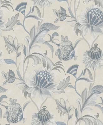 Dutch Wallcoverings Arabesque - Cecelia Blue Dove - Beige/Blauw