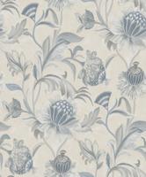 Dutch Wallcoverings Arabesque - Cecelia Blue Dove - Beige/Blauw