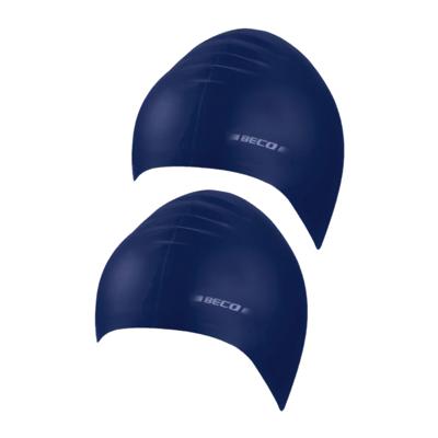 Beco badmuts voor volwassenen - 2x stuks - donkerblauw - latex - voor intensief gebruik